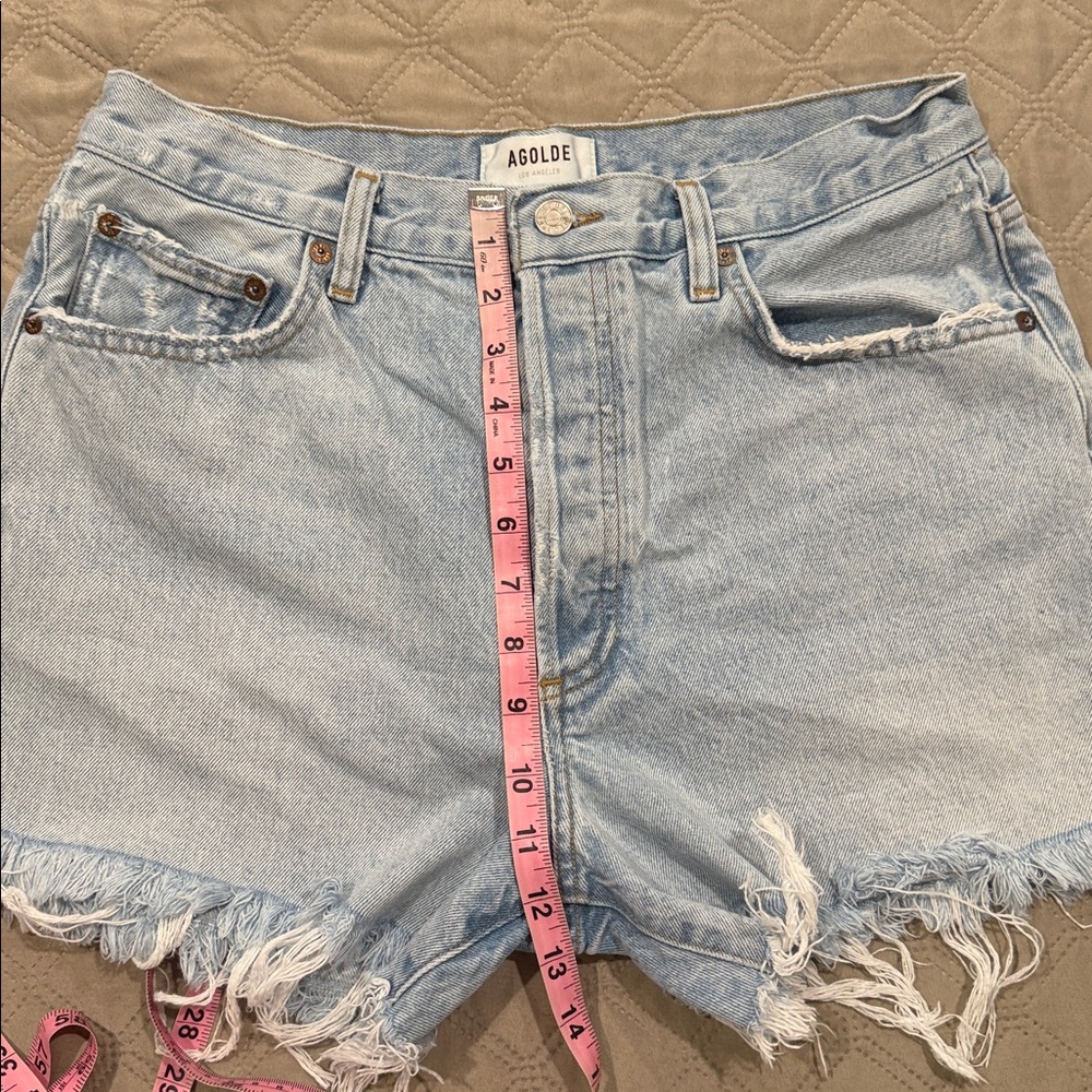 Agolde Light Blue Button-Fly Short - Picture 6 of 12